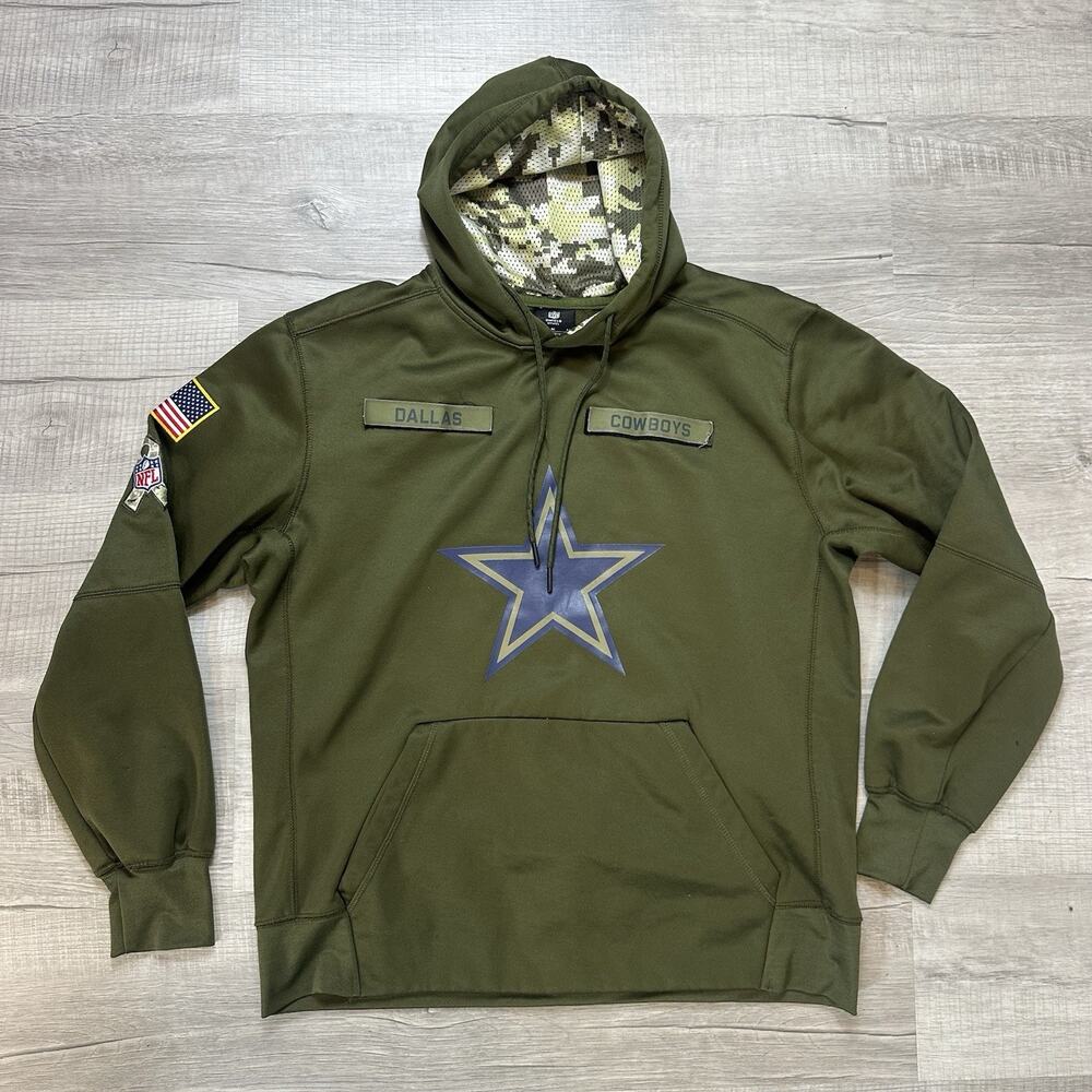 NFL On Field Apparel Dallas Cowboys Salute To Service Hoodie Men's Size Medium